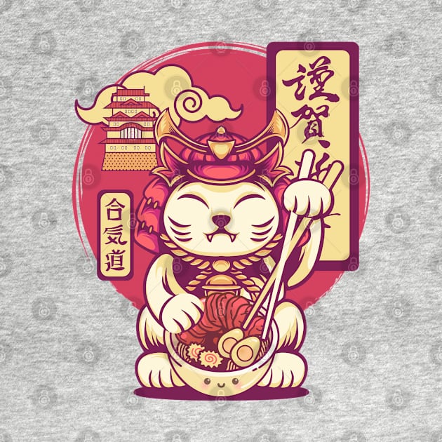 Ramen Cat by Indieteesandmerch